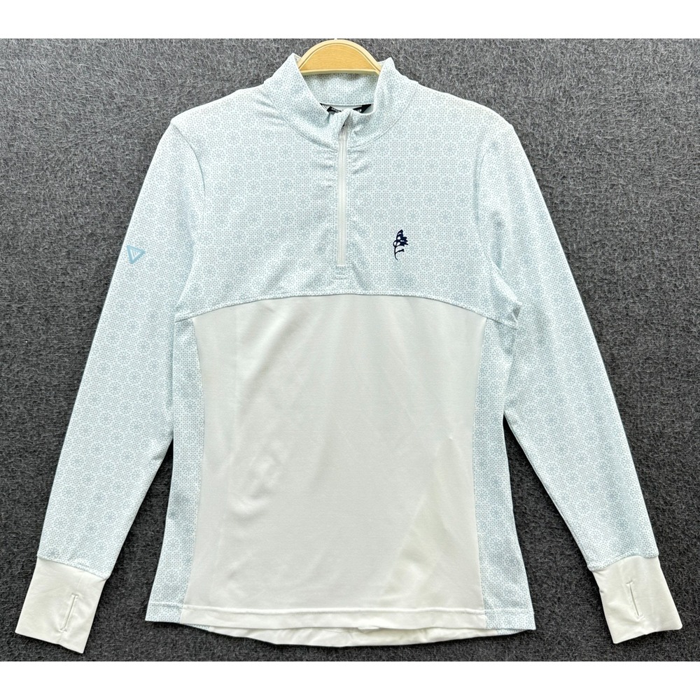 Levelwear Womens Small Blue White Georgian Bay Club 1/4 Zip Golf Pullover JL08L - Picture 3 of 9